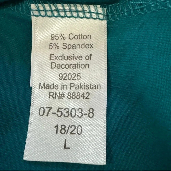 Woman Within 18 20 Tank Top Shirt Teal Blue Sleeveless High Neck Cotton Stretch - Picture 6 of 7